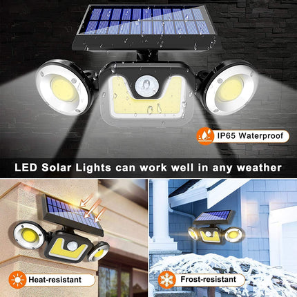Outdoor Solar Lights with 3 Adjustable Head for Porch Garden Patio 4