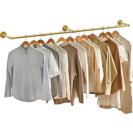 Vintage Iron Clothes Rail Gold Wall Mounted Garment Rack 2