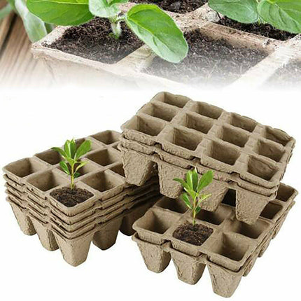 10pcs Biodegradable Seedling Trays 12-Hole Garden Starter 8
