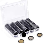 100PCS Clear Plastic Coin Holder Storage Box 20-30mm