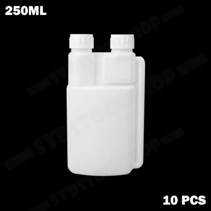 10-Pack 250ml Plastic Twin Chamber Bottles, Tamper Evident Cap 2