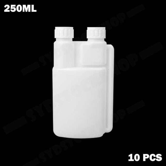 10-Pack 250ml Plastic Twin Chamber Bottles, Tamper Evident Cap 2