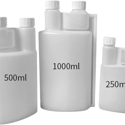 10-Pack 250ml Plastic Twin Chamber Bottles, Tamper Evident Cap 7