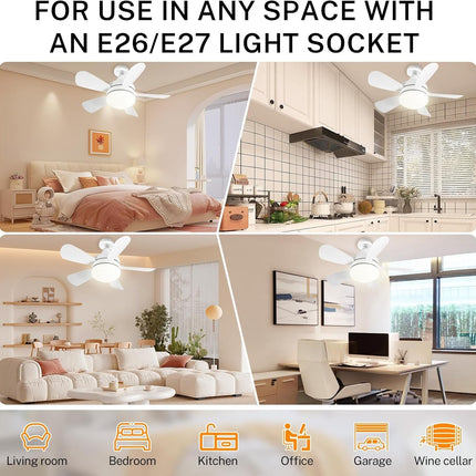 16.5 Ceiling Fan with LED Light 3-Speed Remote Control 2