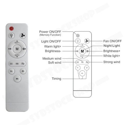 16.5 Ceiling Fan with LED Light 3-Speed Remote Control 9