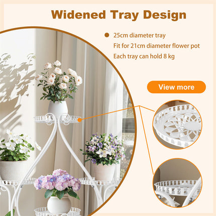 Movable Metal Plant Stand Garden Cart Indoor/Outdoor Decor 6