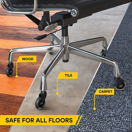 3 Swivel Rollerblade Chair Wheels, 7/16 Stem, All Floors - 5 Pack 4
