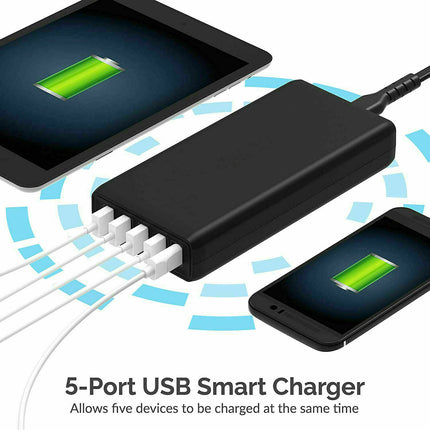 40W 5-Port USB Wall Charger Fast AC Adapter Multi Travel 2