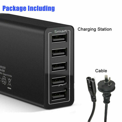 40W 5-Port USB Wall Charger Fast AC Adapter Multi Travel 6