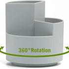 360 degree rotating multi-functional pen holder with 3 separate layer for office desk organiser (Grey)