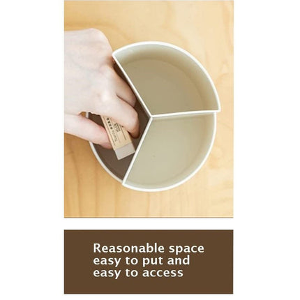 360 degree rotating multi-functional pen holder with 3 separate layer for office desk organiser (Grey) 4