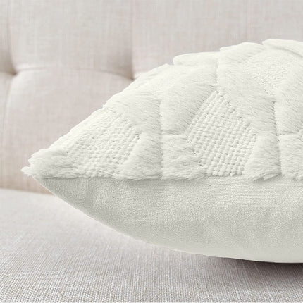 2 Pack Decorative Boho Throw Pillow Covers 45 x 45 cm (White) 2