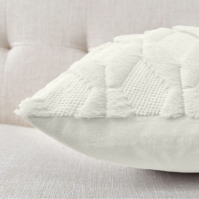 2 Pack Decorative Boho Throw Pillow Covers 45 x 45 cm (White) 2