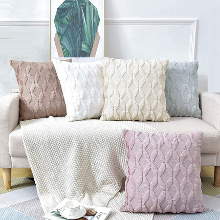 2 Pack Decorative Boho Throw Pillow Covers 45 x 45 cm (White) 7