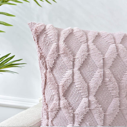 2 Pack Decorative Boho Throw Pillow Covers 45 x 45 cm (Pink) 3
