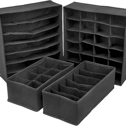 4 Pack Foldable Drawer Dividers Storage Boxes (Black) 7