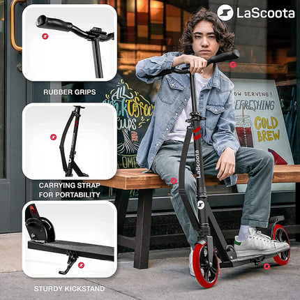 Lascoota Pulse Kick Push Commuter Scooter Teen Adult Black 2