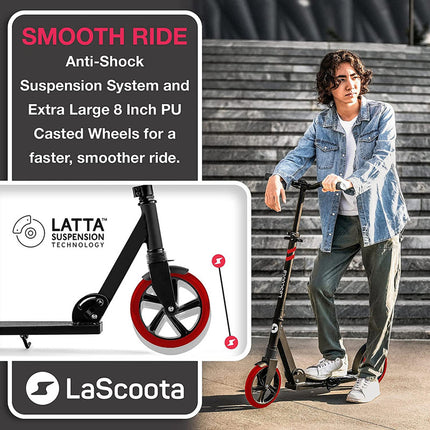 Lascoota Pulse Kick Push Commuter Scooter Teen Adult Black 3