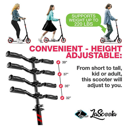 Lascoota Pulse Kick Push Commuter Scooter Teen Adult Black 5