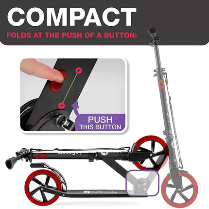 Lascoota Pulse Kick Push Commuter Scooter Teen Adult Black 6