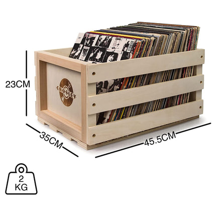 Twin Pack Crosley Vinyl LP Record Storage Crate Natural Wood 2