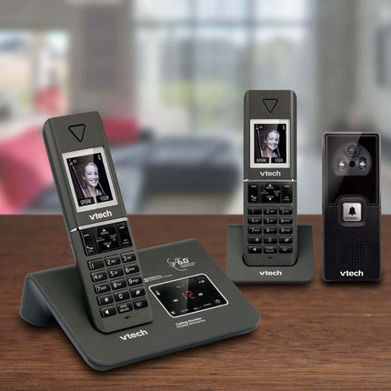 VTech 15951 Twin DECT 6.0 Cordless Home Phone w Video Doorbell Answering Machine 3