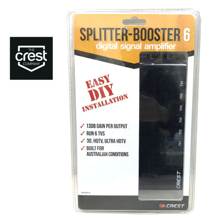 Crest UHF VHF Digital TV Signal Splitter Distributor 6 Outputs 2
