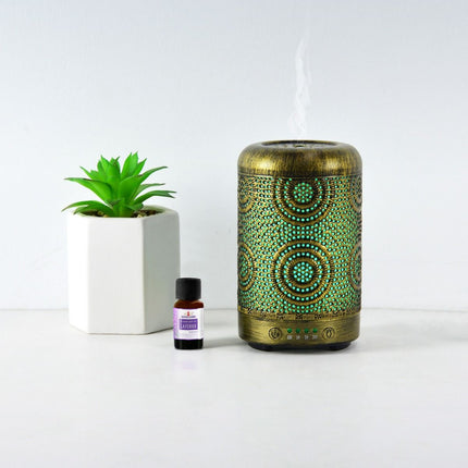 activiva 100ml Metal Essential Oil and Aroma Diffuser-Vintage Gold 2