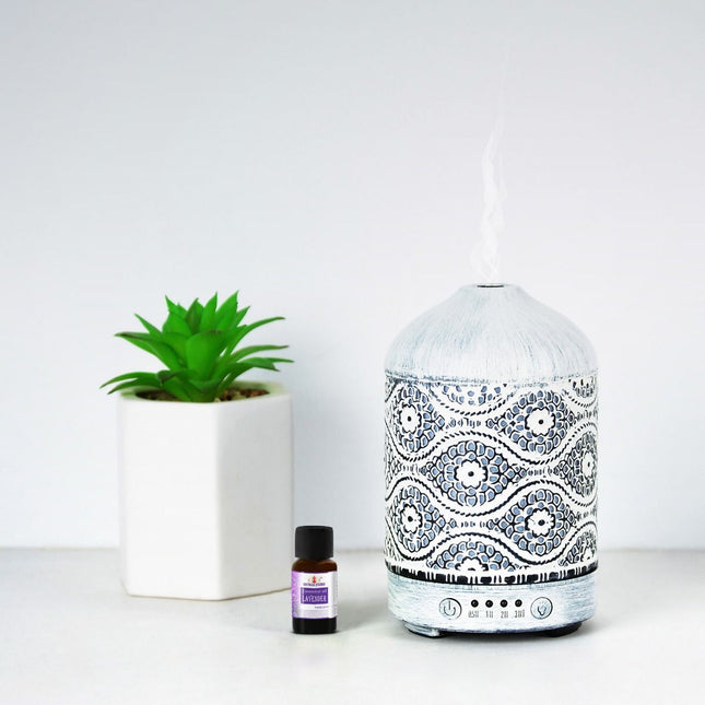 activiva 100ml Metal Essential Oil and Aroma Diffuser-Vintage White 2