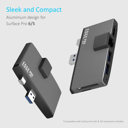 mbeat Edge Pro Multifunction USB- C Hub with LAN for Microsoft Surface Pro Gen 5/6 2