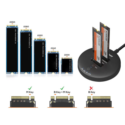 mbeat H3 USB 3.2 Gen2x2 20Gbps Dual M.2 NVMe SSD Dock with Clone Duplicator (Black) 4