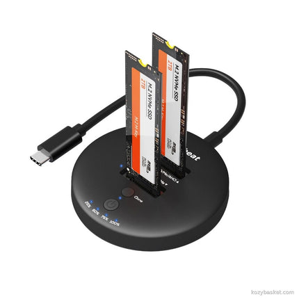mbeat H3 USB 3.2 Gen2x2 20Gbps Dual M.2 NVMe SSD Dock with Clone Duplicator (Black)
