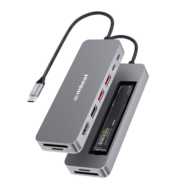 mbeat Elite 9-in-1 USB-C Multiport Hub with Built-in M.2 NVMe SSD Enclosure