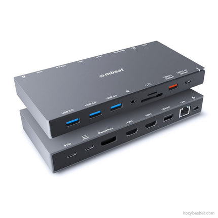 mbeat 15-in-1 Triple Display USB-C Dock (2 x HDMI & 1 x Display Port)