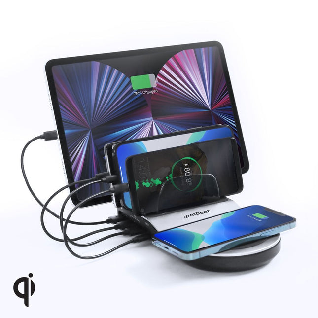 mbeat Gorilla Power 50W Qi Certified Multi-Device USB & Wireless Charging Dock 2
