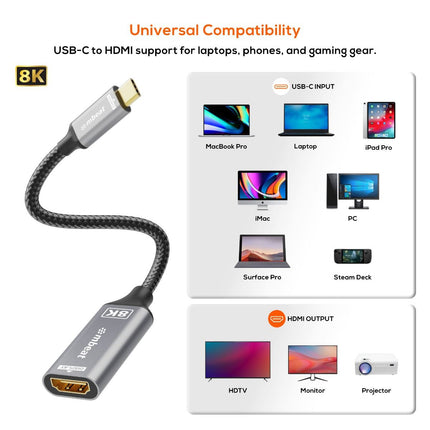 mbeat Tough Link 8K USB-C to HDMI Adapter - Space Grey 5