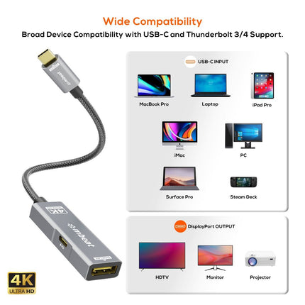 mbeat Tough Link USB-C to DP Adapter with 100W PD - Space Grey 5