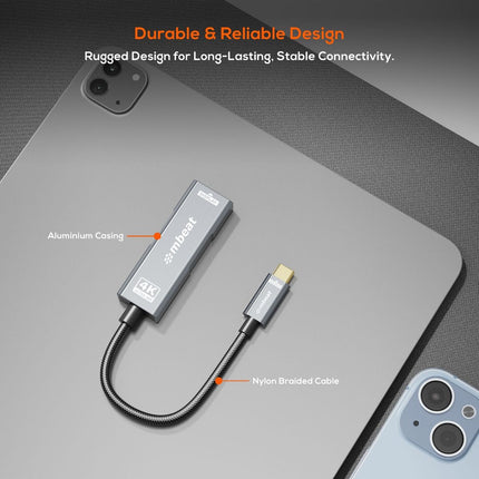 mbeat Tough Link USB-C to DP Adapter with 100W PD - Space Grey 6