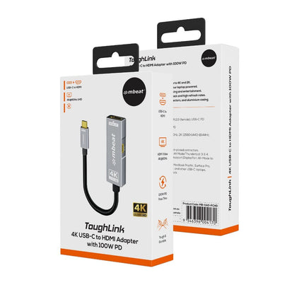 mbeat Tough Link USB-C to HDMI Adapter with 100W PD - Space Grey 7