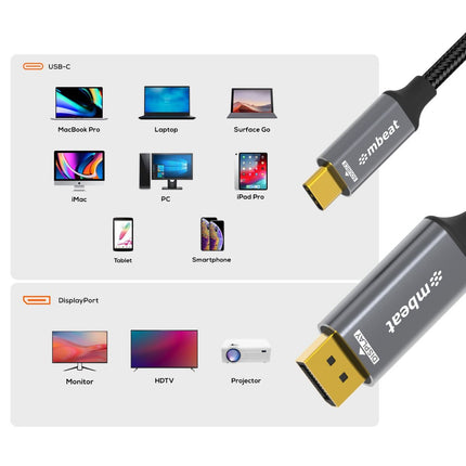 mbeat Tough Link 8K 1.8m USB-C to DisplayPort Cable 4