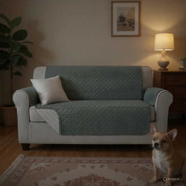 Sofa Cover Couch Cover 3 Seater Reversable Grey