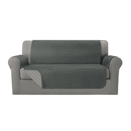 Sofa Cover Couch Cover 3 Seater Reversable Grey 2