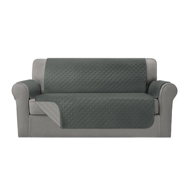 Sofa Cover Couch Cover 3 Seater Reversable Grey 2