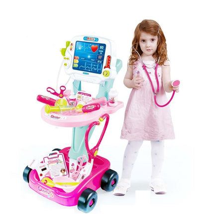 Kids Children's Doctors Medical Cart & ECG Machine for Toddler Play 2