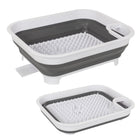 Collapsible Dish Rack with Utensil Section Space-Saving Drying Rack for Compact Kitchens & Camping