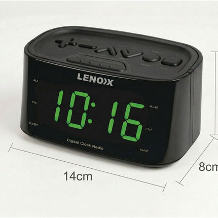Smartphone-Charging Alarm Clock & FM Radio (Black) w/ USB Port 3