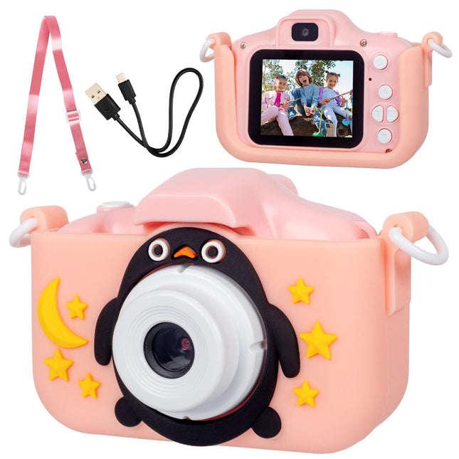 Kids Digital Dual Lens Camera, 4x Zoom and HD Video Recording (Pink) 2