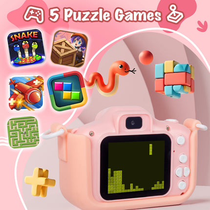 Kids Digital Dual Lens Camera, 4x Zoom and HD Video Recording (Pink) 6