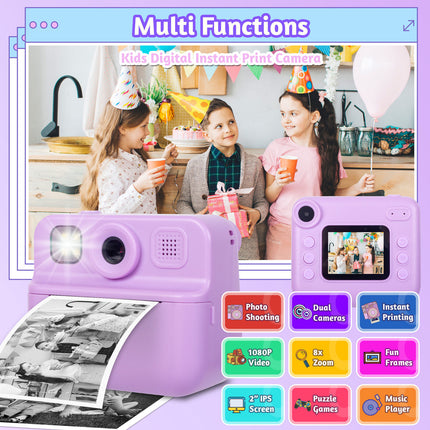Kids 48MP Instant Print Camera with Dual Lens and 1080P HD Video 3