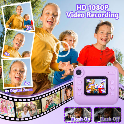 Kids 48MP Instant Print Camera with Dual Lens and 1080P HD Video 4